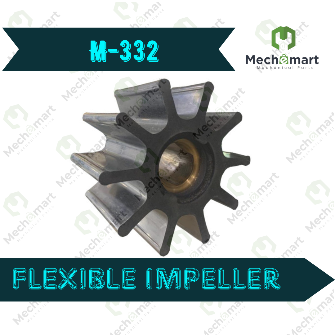 M-332 Marine Flexible Impeller , LENGTH               : 95 MM  WIDTH                 : 63 MM  NO OF BLADES   : 10