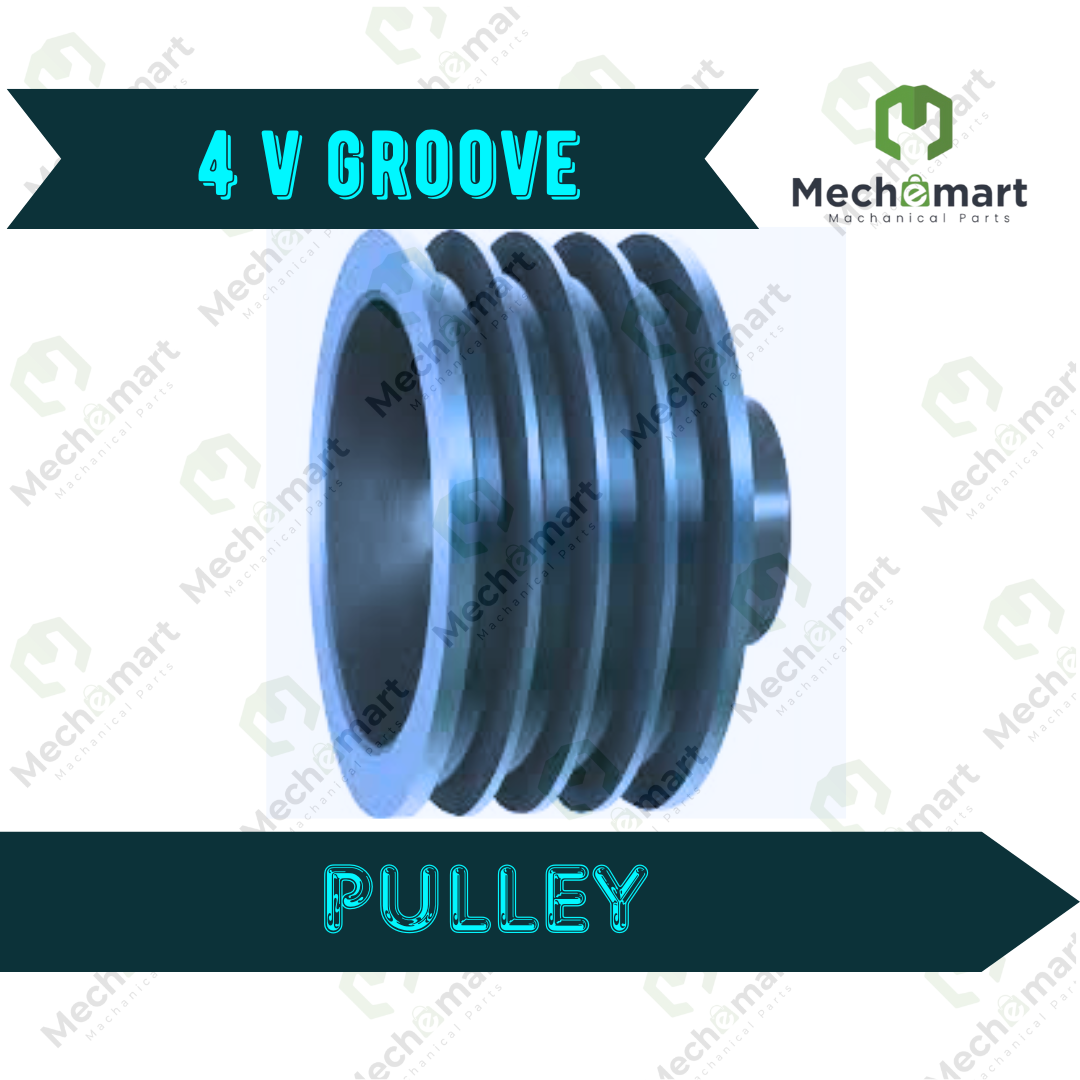 4 Groove V Belt Cast Iron Pulley Pilot Bore A,B,C & D