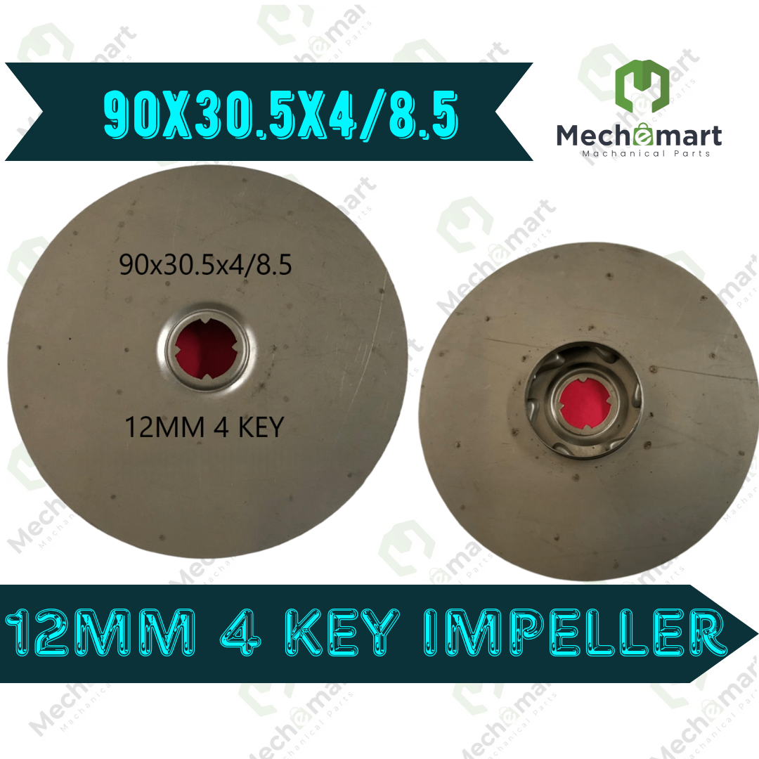 90x30.5x4/8.5 SS Impeller 12mm 4 key for  Vertical Booster Pumps
